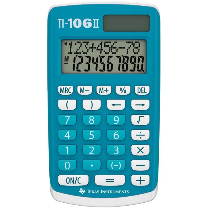 Texas Instruments Calculadora Científica TI-106 II Solar, Azul, Modelo TEX1743573645286 Texas Instruments Calculadora Científica TI-106 II Solar, Azul, Modelo TEX1743573645286