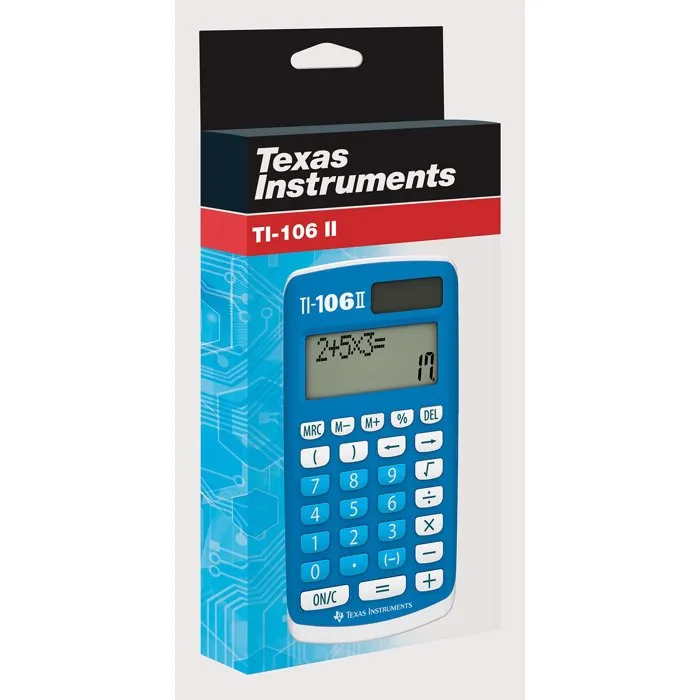 Texas Instruments Calculadora Científica TI-106 II Solar, Azul, Modelo TEX1743573645286 Texas Instruments Calculadora Científica TI-106 II Solar, Azul, Modelo TEX1743573645286