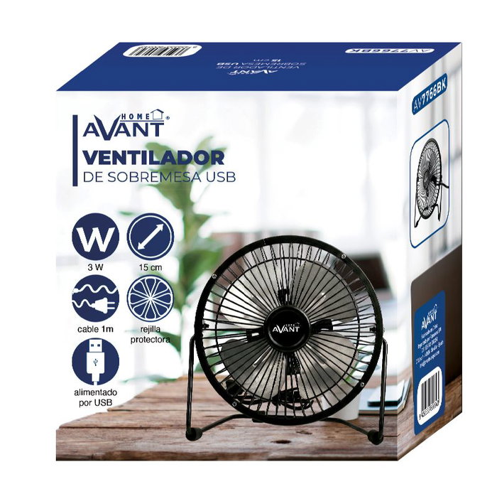 AVANT Ventilador USB AVANT 3W - 15cm - Negro