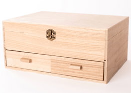 Innspiro Costurero de madera de balsa con cajones 37x21,5x14cm