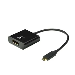 Ewent EW9825 Adaptador USB Tipo C a DisplayPort (Macho-Hembra) 4K 60Hz, Cable 0.15 m Negro