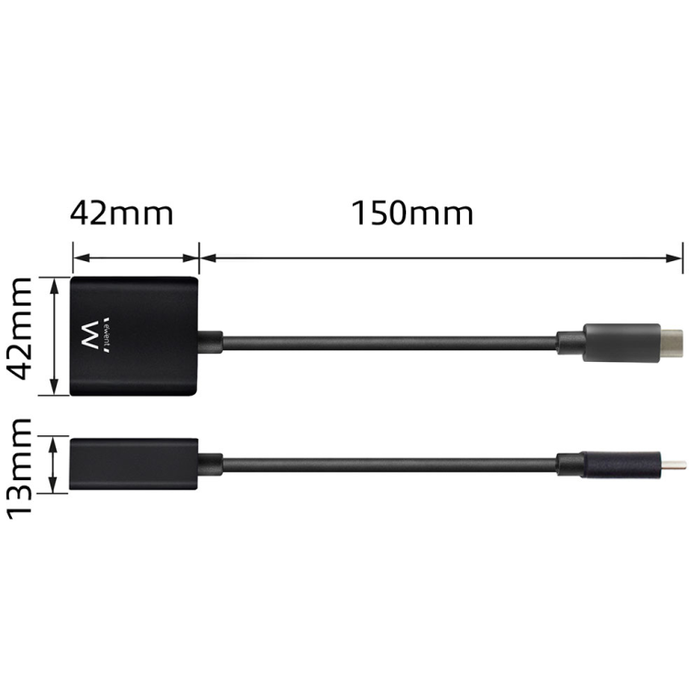EWENT EW9825 Adaptador de Cable de Video USB Tipo C a DisplayPort Negro 4096 x 2160 Pixeles 60 Hz 0.15m EWENT EW9825 Adaptador de Cable de Video USB Tipo C a DisplayPort Negro 4096 x 2160 Pixeles 60 Hz 0.15m