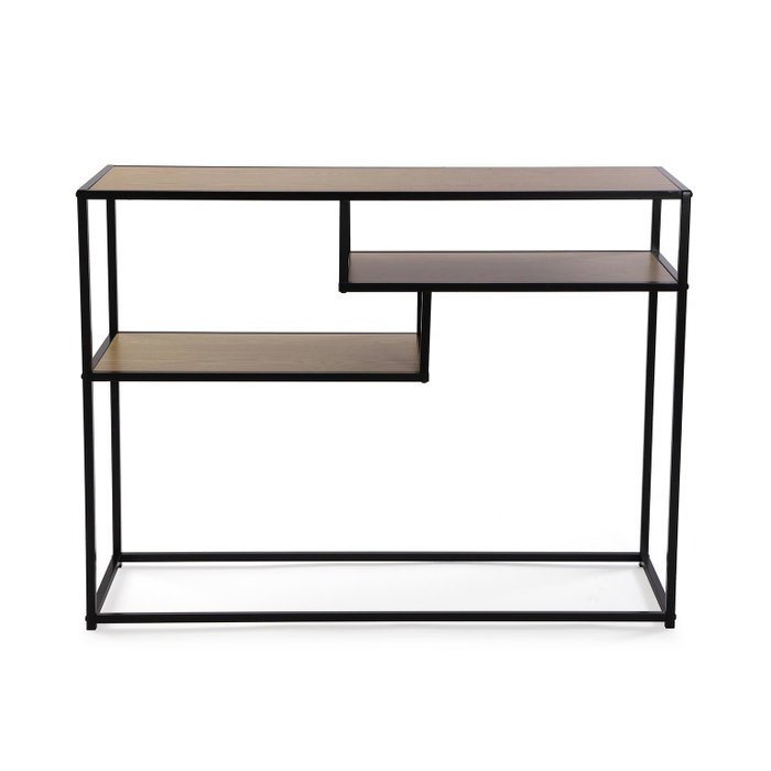 Mesa de Entrada Clara con 2 Baldas Versa 33x82x107 cm - Minimal, Madera y Metal