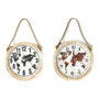 DKD Home Decor Reloj de Pared Mapamundi MDF y Cuerda (Set de 2 unidades)