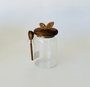 DKD Home Decor Bote de Cristal y Acacia de 600 ml con Cuchara