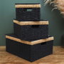 Home Deco Factory Juego de 3 Cajas de Almacenamiento con Tapa