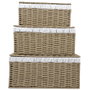 Home Deco Factory Juego de 3 Cajas de Almacenamiento con Tapa