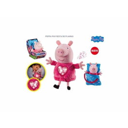 Bandai Peluche Peppa Pig Fiesta de Pijamas con Saco de Dormir, Luces y Sonidos