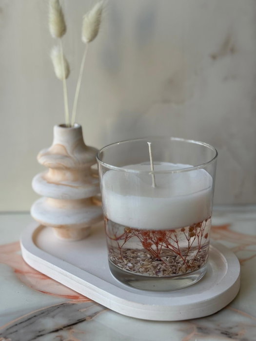 Aberto Design Set de Velas de Concreto 34ST con Vela de Soya para Hogar y Decoración Elegante