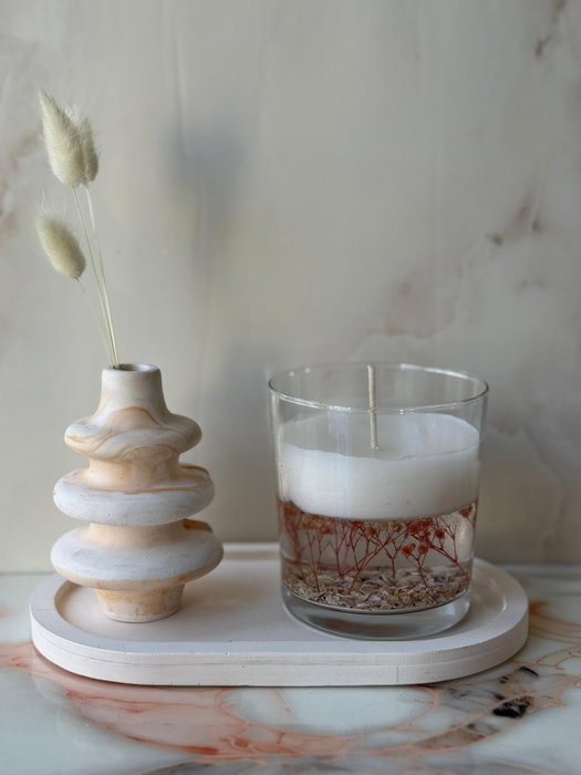 Aberto Design Set de Velas de Concreto 34ST con Vela de Soya para Hogar y Decoración Elegante