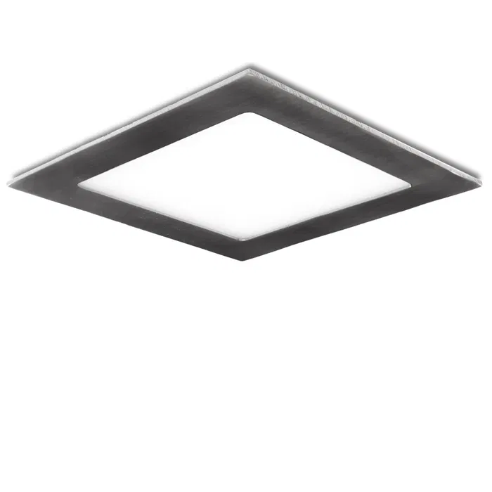 Placa LED 12W 1200Lm 2700K Cuadrada Niquel Satinado 50.000H [GL-CL-S12N-WW]