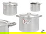 Kinvara Olla de Aluminio 38 cm, 35 Litros, apta para gas, horno y lavavajillas, Color Plata (Set de 2)