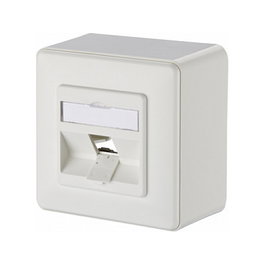 METZ CONNECT Keystone Anschlussdose AP 1 Port 130B20D10002KE, Caja de Conexión Keystone 1 Puerto sin Terminar, Blanco, 85x85x35 mm