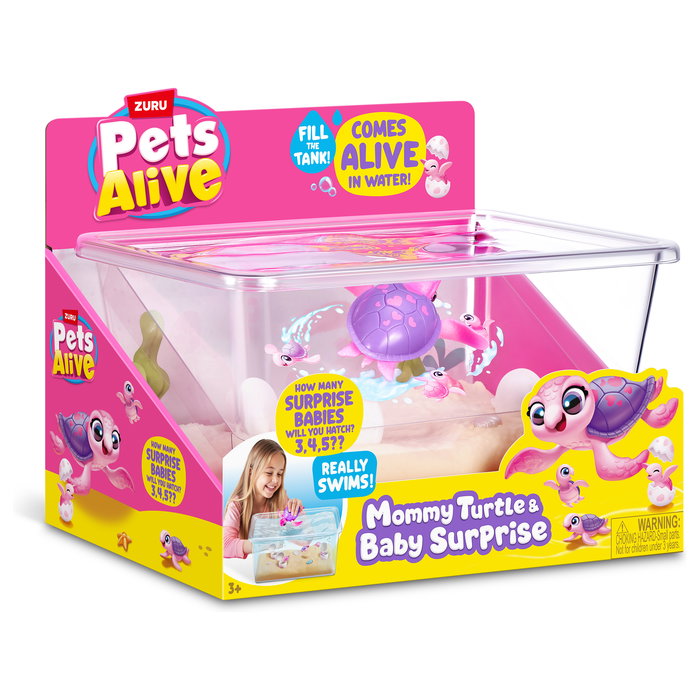ZURU Pets Alive 9560 - Mama Turtle & Baby Surprise, Juguete Interactivo de Tortuga con Pilas Incluidas, para Niños a Partir de 3 Años ZURU Pets Alive 9560 - Mama Turtle & Baby Surprise, Juguete Interactivo de Tortuga con Pilas Incluidas, para Niños a Partir de 3 Años