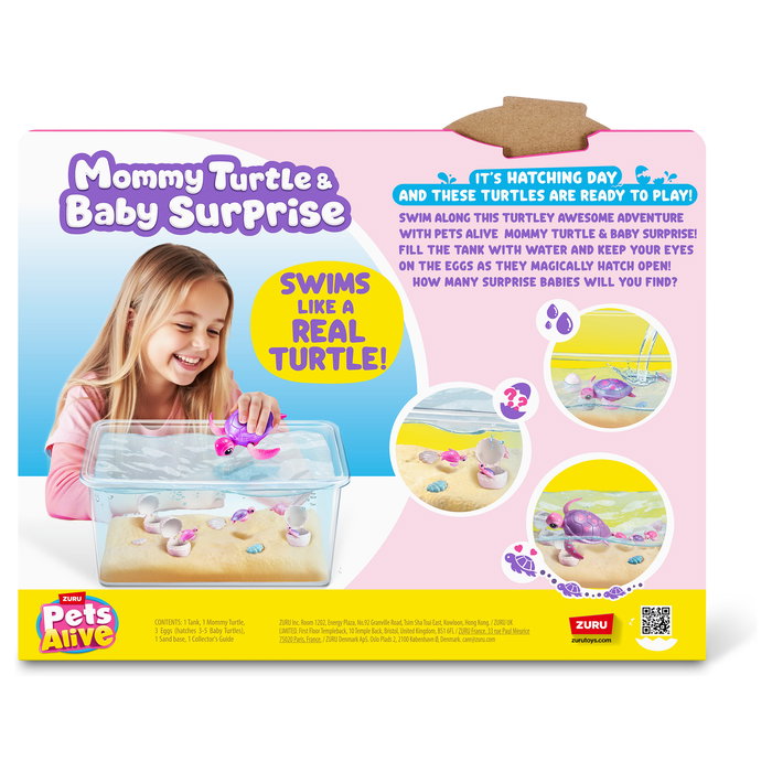 ZURU Pets Alive 9560 - Mama Turtle & Baby Surprise, Juguete Interactivo de Tortuga con Pilas Incluidas, para Niños a Partir de 3 Años ZURU Pets Alive 9560 - Mama Turtle & Baby Surprise, Juguete Interactivo de Tortuga con Pilas Incluidas, para Niños a Partir de 3 Años