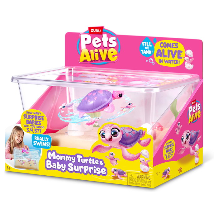 ZURU Pets Alive 9560 - Mama Turtle & Baby Surprise, Juguete Interactivo de Tortuga con Pilas Incluidas, para Niños a Partir de 3 Años ZURU Pets Alive 9560 - Mama Turtle & Baby Surprise, Juguete Interactivo de Tortuga con Pilas Incluidas, para Niños a Partir de 3 Años