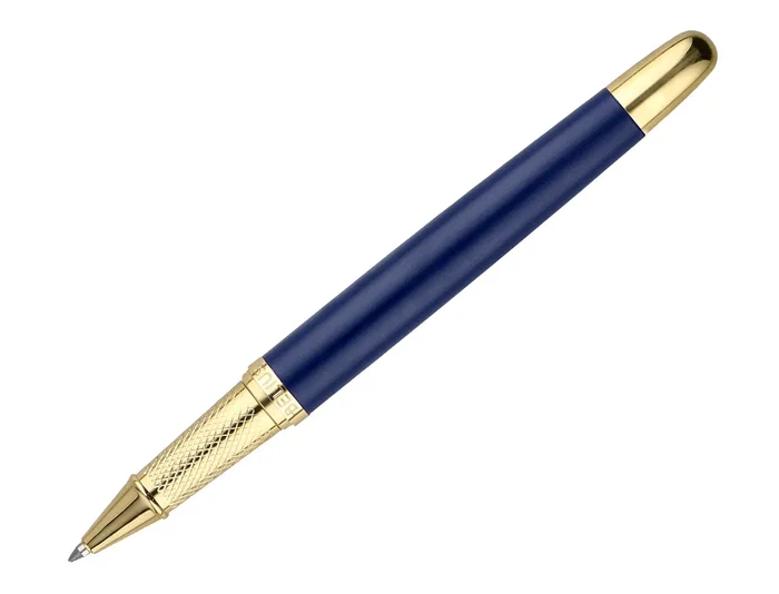 Belius Soiree Boligrafo y Estuche Color Azul Marino y Dorado Tinta Azul Punta 0,8 mm en Caja de Diseño Art Deco Elegante