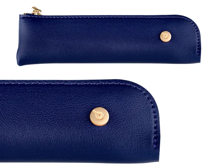 Belius Soiree Boligrafo y Estuche Color Azul Marino y Dorado Tinta Azul Punta 0,8 mm en Caja de Diseño Art Deco Elegante