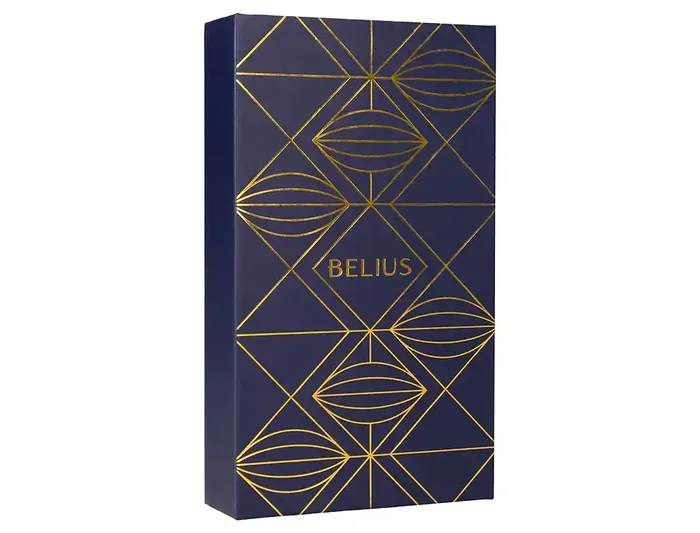 Belius Soiree Boligrafo y Estuche Color Azul Marino y Dorado Tinta Azul Punta 0,8 mm en Caja de Diseño Art Deco Elegante