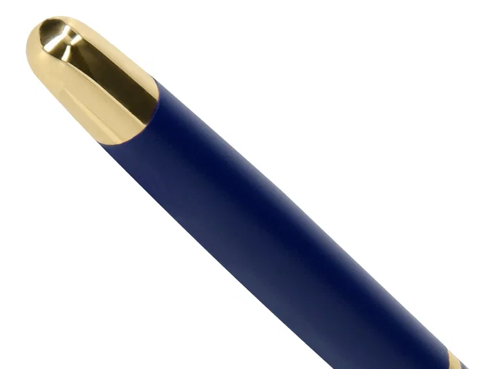 Belius Soiree Boligrafo y Estuche Color Azul Marino y Dorado Tinta Azul Punta 0,8 mm en Caja de Diseño Art Deco Elegante