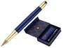 Belius Soiree Boligrafo y Estuche Color Azul Marino y Dorado Tinta Azul Punta 0,8 mm en Caja de Diseño Art Deco Elegante
