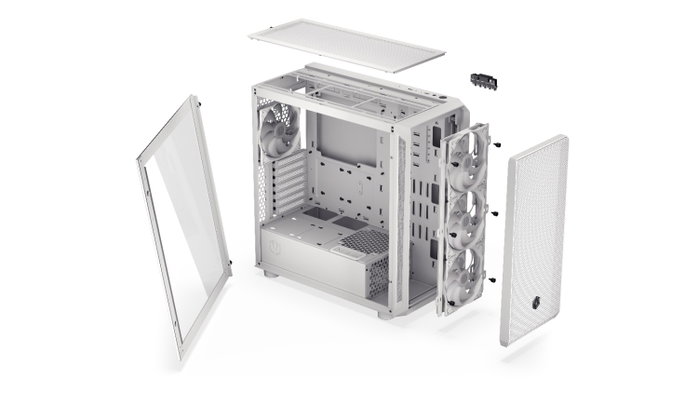 Endorfy Arx 700 White ARGB Caja Torre Media ATX USB-C, Blanca, Ventilación 8x Ventiladores