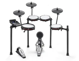 Alesis Nitro Max Kit Batería Electrónica con Parches de Malla Premium, Caja de 10", Tambores de 8", Bombo, Platillos de 10" con Choke y Módulo con Bluetooth