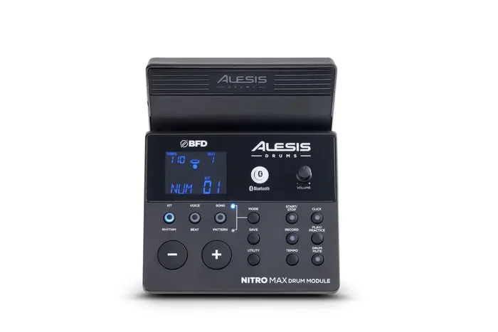 Alesis Nitro Max Kit Batería Electrónica con Parches de Malla Premium, Caja de 10", Tambores de 8", Bombo, Platillos de 10" con Choke y Módulo con Bluetooth