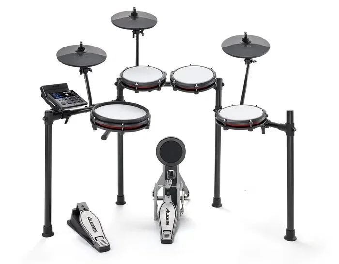 Alesis Nitro Max Kit Batería Electrónica con Parches de Malla Premium, Caja de 10", Tambores de 8", Bombo, Platillos de 10" con Choke y Módulo con Bluetooth
