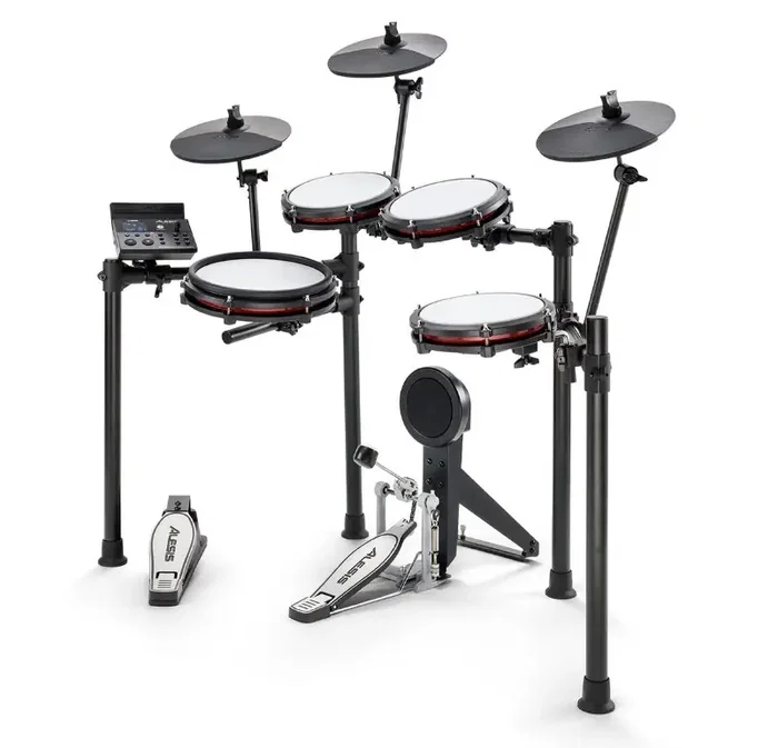 Alesis Nitro Max Kit Batería Electrónica con Parches de Malla Premium, Caja de 10", Tambores de 8", Bombo, Platillos de 10" con Choke y Módulo con Bluetooth