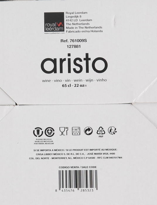 Aristo Set 6 Copas Vino 65 cl Aristo