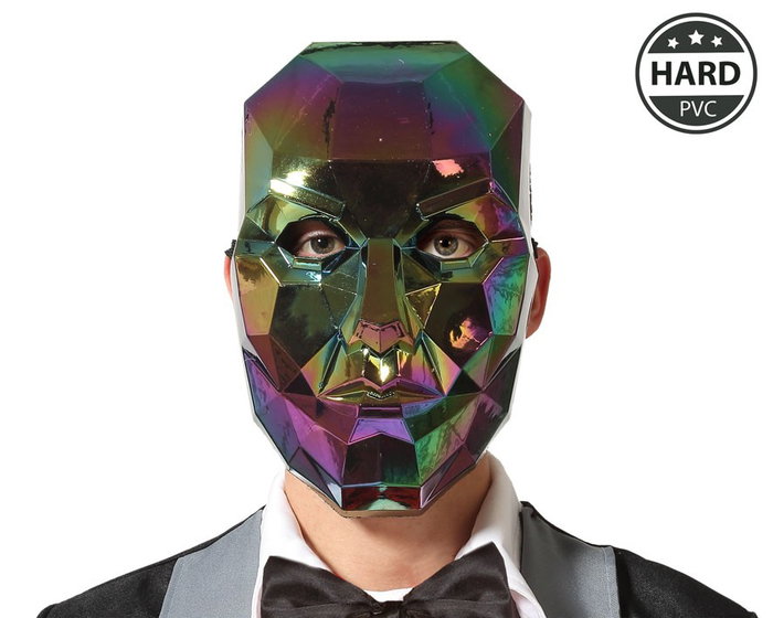 Máscara Geométrica Multicolor Efecto Brillante para Hombre