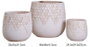DKD Home Decor Set de 3 Maceteros Geométricos en Fibra Arcilla Crema