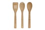DKD Home Decor Utensilios Básicos Set de 6 Bambú Inox Natural Plateado 13 x 27 x 8 cm