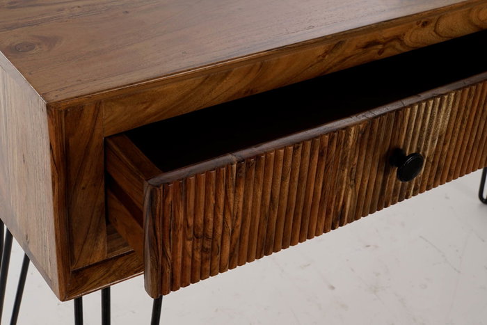 DKD Home Decor Consola Ondulado Acacia Marrón y Negro DKD Home Decor Consola Ondulado Acacia Marrón y Negro