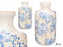 Giftdecor Jarron Nonna Botella Cerámico Azul Beige Blanco 27 cm Alto (Set de 6)
