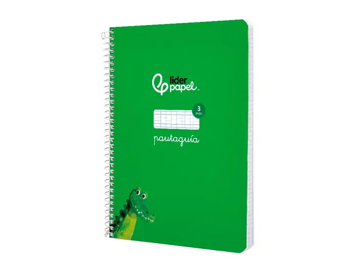 Liderpapel Cuaderno Espiral A5 Pautaguía Tapa Blanda 40 Hojas 75gr Cuadro Pautado 3mm Color Verde