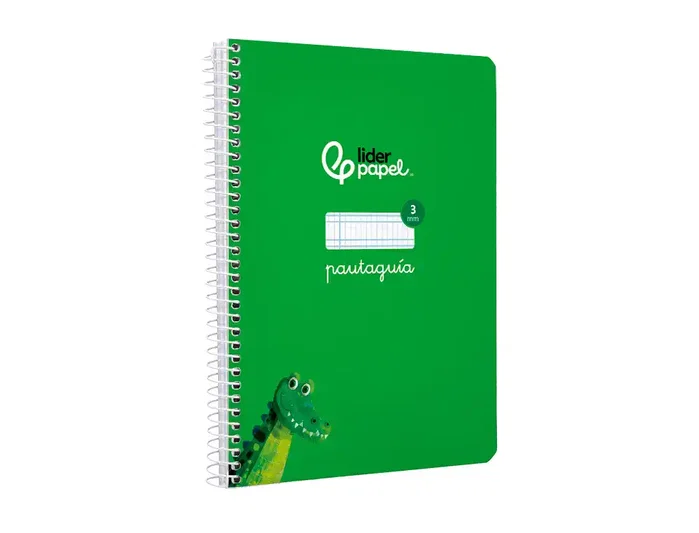 Liderpapel Cuaderno Espiral A5 Pautaguía Tapa Blanda 40 Hojas 75gr Cuadro Pautado 3mm Color Verde