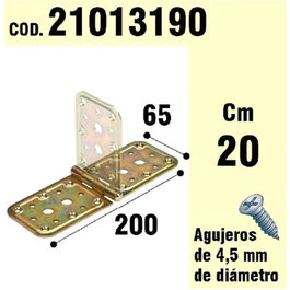 WOLFPACK LINEA PROFESIONAL Soporte Para Madera Bisagra Bicromatado 65 x 200 mm.</h1>