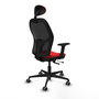 PIQUERAS Y CRESPO Silla de oficina Jorquera con mecanismo Sincro/Traslack, Rojo y Negro