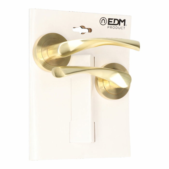 Edm Juego de roseta modelo 707, aluminio latón satinado, ø50 mm Edm Juego de roseta modelo 707, aluminio latón satinado, ø50 mm