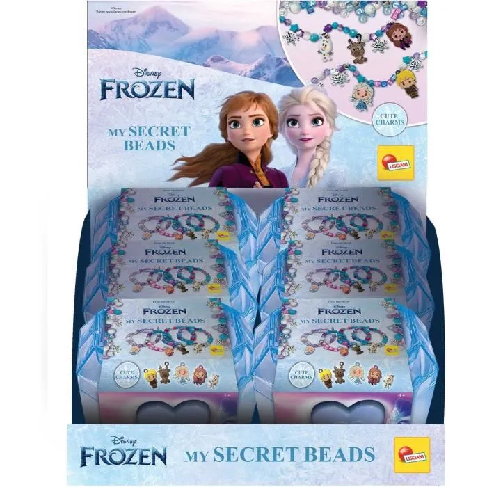 Lisciani Giochi LIS1737200180406 Kit para Crear Joyas Frozen Caja con Cerradura Cuentas de Colores Charms