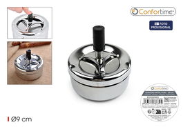 Confortime Cenicero Acero Push 9 cm (24 Unidades)