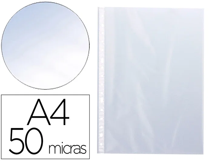 Q-connect Funda Multitaladro Cristal DIN A4 50 mc (Bolsa de 10 Unidades) Q-connect Funda Multitaladro Cristal DIN A4 50 mc (Bolsa de 10 Unidades)