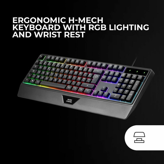 Mars Gaming MCP124PRO Kit Gaming 4en1 con Teclado H-Mech, Ratón, Auriculares y Alfombrilla RGB Mars Gaming MCP124PRO Kit Gaming 4en1 con Teclado H-Mech, Ratón, Auriculares y Alfombrilla RGB