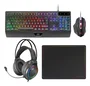 Mars Gaming Combo Gaming 4en1 MCP124PRO - Kit Teclado H-Mech RGB Español + Ratón Gaming 3200 DPI + Auriculares + Alfombrilla Nanotextil - Iluminación RGB, Compatible PC, PS5, Xbox