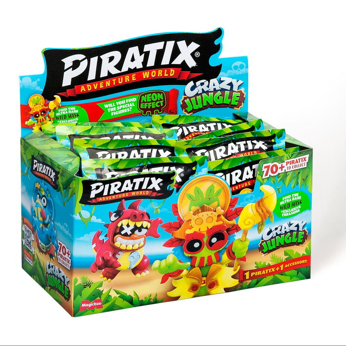 Magic Box Expositor Piratix Crazy Jungle One Pack Ppx3D424In00 Contiene 1 Piratix y Accesorio Intercambiable +70 para Coleccionar