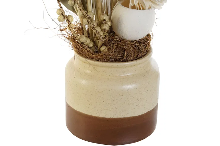 DKD Home Decor Planta de Cerámica con Flor Seca Surtido de 3 Piezas