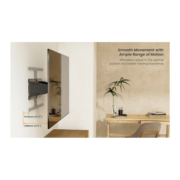 EQUIP Wandhalterung TV 43-90 Pulgadas Soporte de Pared Slim, 1 Brazo Articulado, Capacidad 50 kg, Color Negro EQUIP Wandhalterung TV 43-90 Pulgadas Soporte de Pared Slim, 1 Brazo Articulado, Capacidad 50 kg, Color Negro