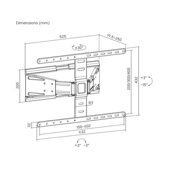 EQUIP Wandhalterung TV 43-90 Pulgadas Soporte de Pared Slim, 1 Brazo Articulado, Capacidad 50 kg, Color Negro EQUIP Wandhalterung TV 43-90 Pulgadas Soporte de Pared Slim, 1 Brazo Articulado, Capacidad 50 kg, Color Negro